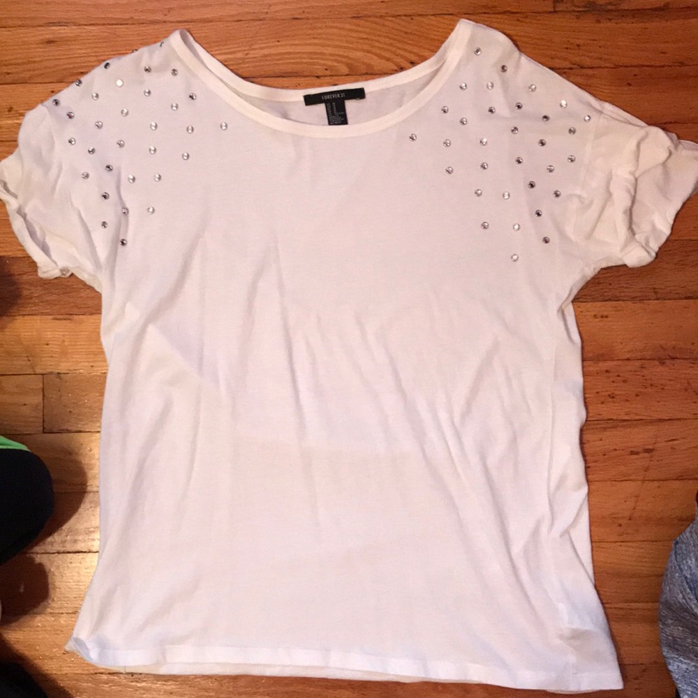 Forever 21 top with jewels on sleeves